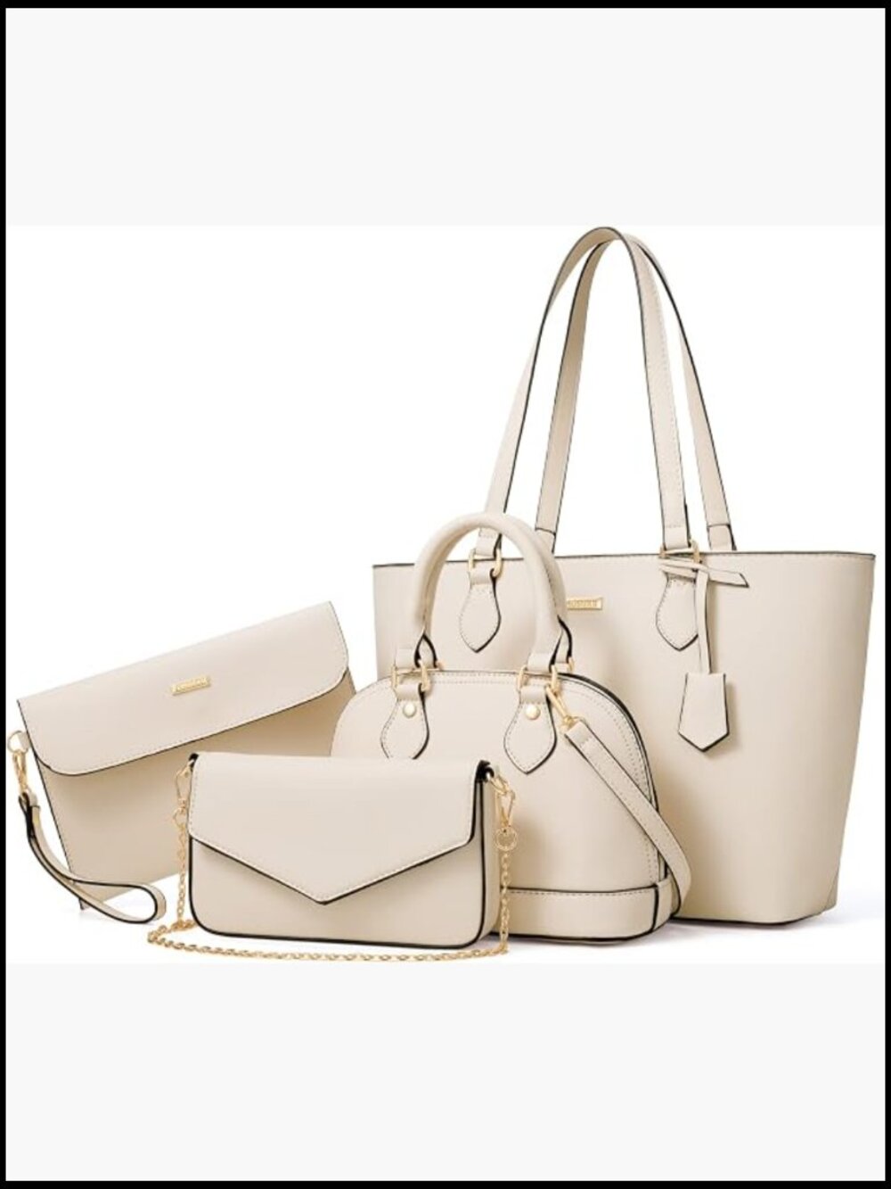 4-Piece Handbag Set Tote Crossbody Shoulder Bag Satchel Wallet Gift Set Ladies